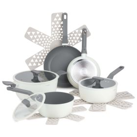 Thyme & Table Eden Cookware, 12-Piece Set, Off White