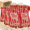 Popcorn Bags 2oz Bulk Pack of 125 Large Brown Red Individual Pop Corn Paper Bags Family Movie Night Mini Snack Boxes Concession Stand Party or Game Su