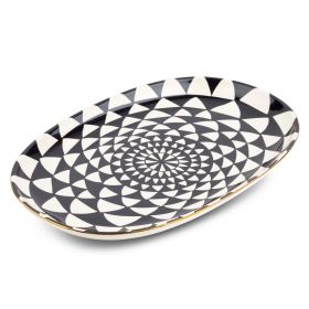 Thyme & Table Stoneware Oval Serve Platter, Medallion