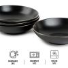 Thyme & Table Dinnerware Black Onyx Stoneware Round Bowls, 4 Pack