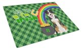 Tricolor Border Collie St. Patrick's Day Glass Cutting Board Decorative Tempered Glass Kitchen Cutting and Serving Board Large Size Chopping Board