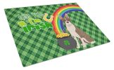 Brindle Boston Terrier St. Patrick's Day Glass Cutting Board Decorative Tempered Glass Kitchen Cutting and Serving Board Large Size Chopping Board