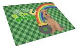 Grizzle and Tan Airedale Terrier St. Patrick's Day Glass Cutting Board Decorative Tempered Glass Kitchen Cutting and Serving Board Large Size Chopping