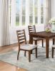 Contemporary Style 5pc Dining Set Table w 4 Drawers 4x Side Chairs Ladder Back Walnut Finish Kitchen Dining Room