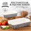 Thyme & Table Stoneware Square & Rectangular Baker, Black & White Geo, 2-Piece Set