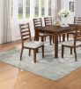 Contemporary Style 7pc Dining Set Table w 4 Drawers 6x Side Chairs Ladder Back Walnut Finish Kitchen Dining Room