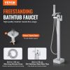 VEVOR Freestanding Bathtub Faucet, Floor Mount, Freestanding Tub Filler, Shower Mixer Taps, Two Water Modes, 360° Swivel Spout