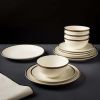 Thyme & Table Everest Collection 12-Piece Stoneware Dinnerware Set, White