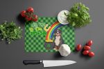 Bernese Mountain Dog St. Patrick's Day Glass Cutting Board Decorative Tempered Glass Kitchen Cutting and Serving Board Large Size Chopping Board