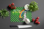 Harlequin Great Dane St. Patrick's Day Glass Cutting Board Decorative Tempered Glass Kitchen Cutting and Serving Board Large Size Chopping Board