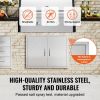 BBQ Access Door, 31W x 24H Inch Double Outdoor Kitchen Door, Stainless Steel Flush Mount Door, Double Wall Vertical Door with Handles and Hooks