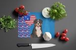 Bernese Mountain Dog USA American Glass Cutting Board Decorative Tempered Glass Kitchen Cutting and Serving Board Large Size Chopping Board