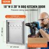 BBQ Access Door, 18W x 20H Inch Single Outdoor Kitchen Door, Stainless Steel Flush Mount Door, Wall Vertical Door with Handle and Hook, for BBQ Island