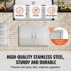 BBQ Access Door, 30W x 21H Inch Double Outdoor Kitchen Door, Stainless Steel Flush Mount Door, Wall Vertical Door with Handles, for BBQ Island