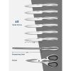 Stainless Steel Knife Set, 17 Pieces Kitchen Knife Set, Super Sharp Chef Knife Set with Acrylic Stand and Serrated Steak Knives