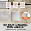 BBQ Access Door, 18W x 20H Inch Single Outdoor Kitchen Door, Stainless Steel Flush Mount Door, Wall Vertical Door with Handle and Hook, for BBQ Island