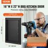 BBQ Access Door, 16W x 22H Inch Single Outdoor Kitchen Door, Cold Plate Flush Mount Door, Wall Vertical Door with Handle, for BBQ Island