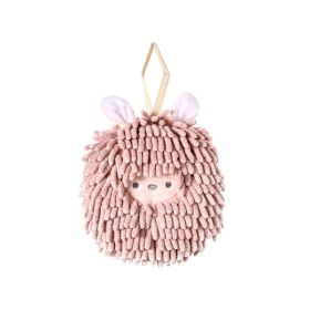 1pc Hand Towel Ball; Cartoon Hanging Towel; Quick Drying; Kitchen And Bathroom; Chenille Lovely Rag; Thickened Towel 6.69"×6.69" (Color: Rabbit)