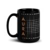 Aura Black Coffee Mugs with Grid design by HadiArts