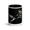 Galloping Grace Coffee Mugs Black & White Horse Art Mug Design By HadiArts (Color + Size: Black - 15- Oz)