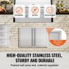 BBQ Access Door, 30W x 21H Inch Double Outdoor Kitchen Door, Stainless Steel Flush Mount Door, Wall Vertical Door with Recessed Handles